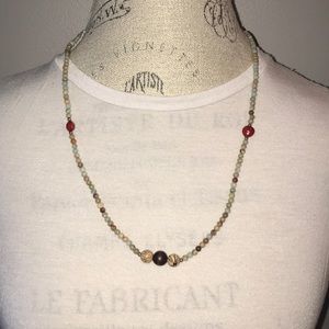 Multi Color Brown and Red Elastic Necklace
